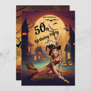 50. Geburtstag Halloween-Party Spooky Einladung