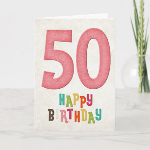 50. Geburtstag Happy Birthday Card Design Karte