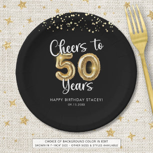 50. Geburtstag Heißt auf 50 Jahre Schwarzes Gold Pappteller
