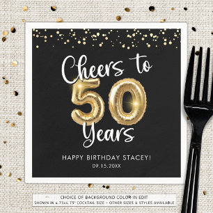 50. Geburtstag Heißt auf 50 Jahre Schwarzes Gold Serviette