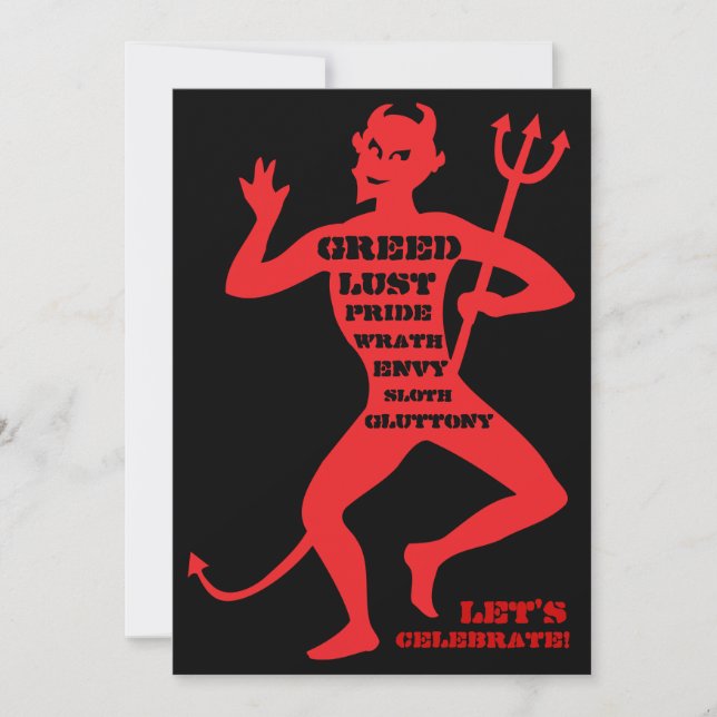 50. Geburtstag - Hölle eines Party Einladung (Vorderseite)