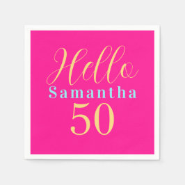 50. Geburtstag Hot Pink Party Serviette