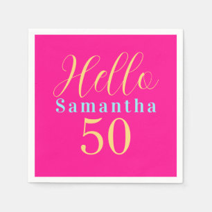 50. Geburtstag Hot Pink Party Serviette
