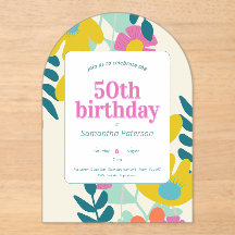 50. Geburtstag hübsche farbenfrohe florale moderne