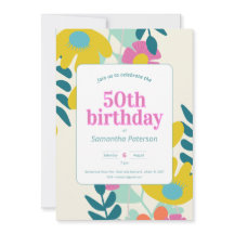 50. Geburtstag hübsche farbenfrohe florale moderne