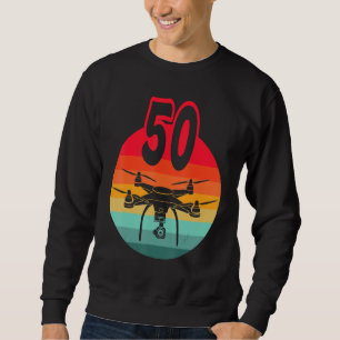 50. Geburtstag I Retro Remote Kontrolle Drohnen mi Sweatshirt