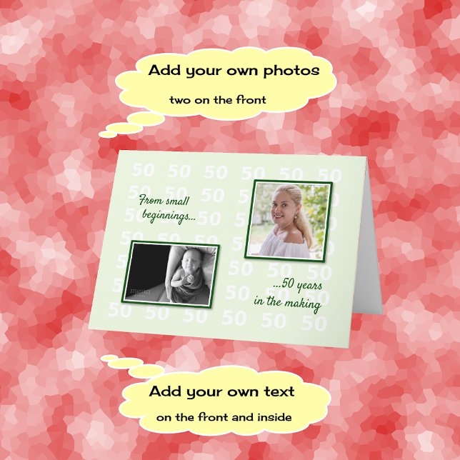 50. Geburtstag Ihre Fotos und Texte Karte (Von Creator hochgeladen)