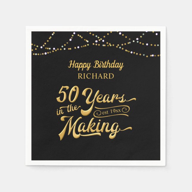 50. Geburtstag im MAKING Happy Birthday Serviette (Vorderseite)