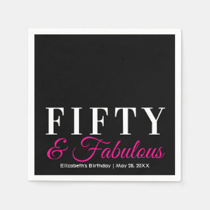 50. Geburtstag in elegantem, elegantem Hot Pink Serviette