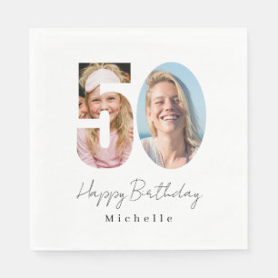 50. Geburtstag individuelle Foto-Servietten Serviette
