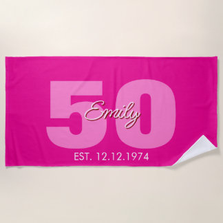 50. Geburtstag ,individuelles Geschenk zum 50. Geb Strandtuch