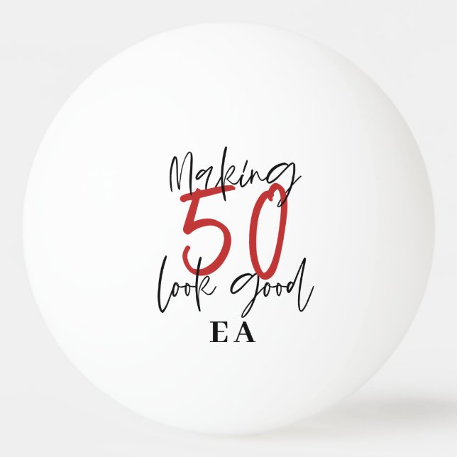 50. Geburtstag Initialen personalisierten Gutes Ge Tischtennisball (Vorderseite)