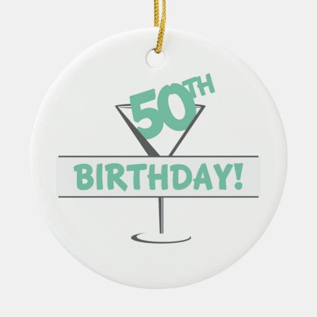 50. Geburtstag! Keramik Ornament (Vorne)