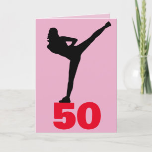 50. GEBURTSTAG KICK STRETCH KICK GREETING CARD DANKESKARTE