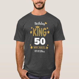 50. Geburtstag King Gold Glitzer Custom Gray Men's T-Shirt