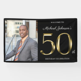 50. Geburtstag klassisches Black Solid Gold Custom Banner
