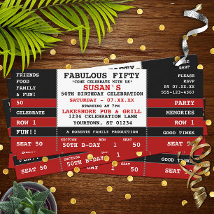 50. Geburtstag Konzert Ticket Party Einladung