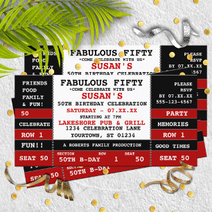 50. Geburtstag Konzert Ticket Party Einladung