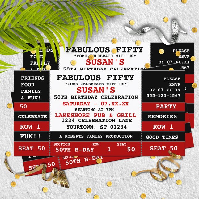 50. Geburtstag Konzert Ticket Party Einladung (Von Creator hochgeladen)