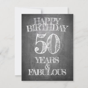 50. Geburtstag Kreidetafel Stil Grüße