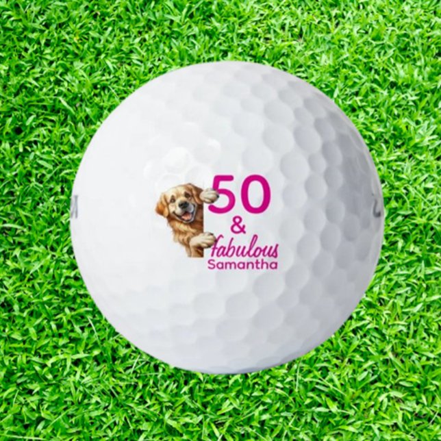 50. Geburtstag Labrador-Geschenk Golfball (Celebrate a 50th birthday with unique Labrador golf balls—perfect for dog lovers who enjoy golf. Mak)