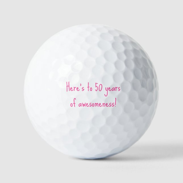 50. Geburtstag Lady Golfer Pink Zitat Elegant Golfball (Vorderseite)