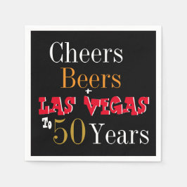 50. Geburtstag Las Vegas Cheers and Biere Party Serviette