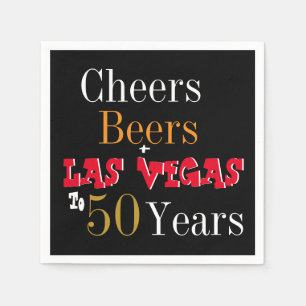 50. Geburtstag Las Vegas Cheers and Biere Party Serviette