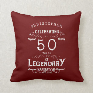 50. Geburtstag Legendary Red Vintag Name Legend Le Kissen