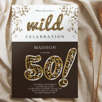 50. Geburtstag Leopard Foil Ballon Script