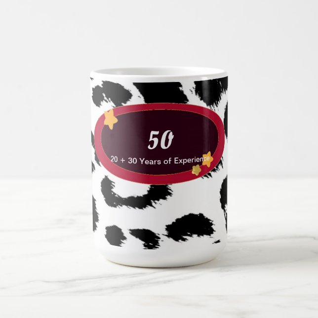 50. Geburtstag Leopard Pelzmuster Kaffeetasse (Mittel)