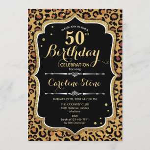 50. Geburtstag - Leopard Print Einladung