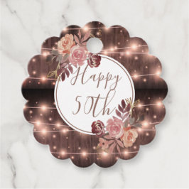 50. Geburtstag leuchtend rustikale String Lights G Geschenkanhänger