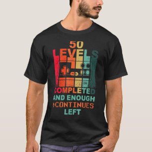 50. Geburtstag Level 50 Gamepad Retro Gamer T-Shirt