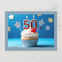 50. Geburtstag Lighted Candles Cupcake Personalisi