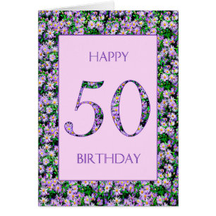 50. Geburtstag Lila Daisies