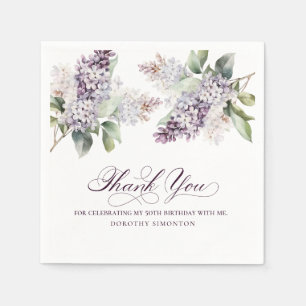 50. Geburtstag Lila Lilac Spring Blume Cocktail Serviette