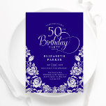 50. Geburtstag Lila Silberne Rose Einladung<br><div class="desc">Lila silberne elegante 50. Geburtstagsfeier Einladung. Klassisches Design mit Rose,  Imitaten Silberfolie und Typografie Script Schriftart. Die trendige Einladungskarte eignet sich perfekt für eine stilvolle Damenfeier. Personalisieren Sie Ihre persönlichen Daten. Kann für jedes Alter angepasst werden. Gedruckte Zazzle-Einladungen oder Sofortdownload digitaler Druckvorlage.</div>