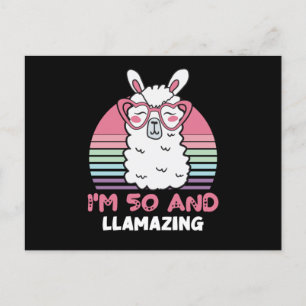 50. Geburtstag Llamazing Lama 50. Geburtstagsfeier Postkarte