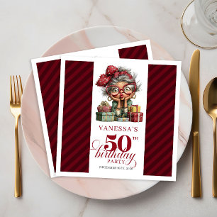 50. Geburtstag Lustige Alte Dame Party Papier Serv Serviette