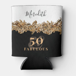 50. Geburtstag Luxus Golden Blume Elegante Klasse Dosenkühler