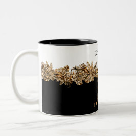 50. Geburtstag Luxus Golden Blume Elegante Klasse Zweifarbige Tasse