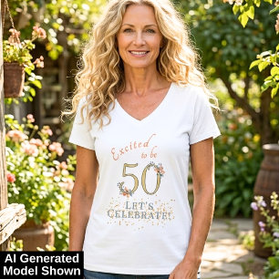 50. Geburtstag Mädchen Boho Herbst Personalisierba T-Shirt