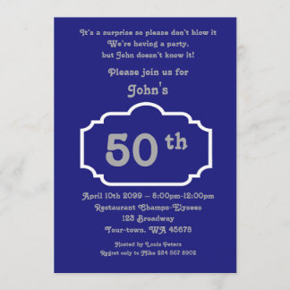 50., Geburtstag Mann, Party Mann, jedes Alter, Mar Einladung