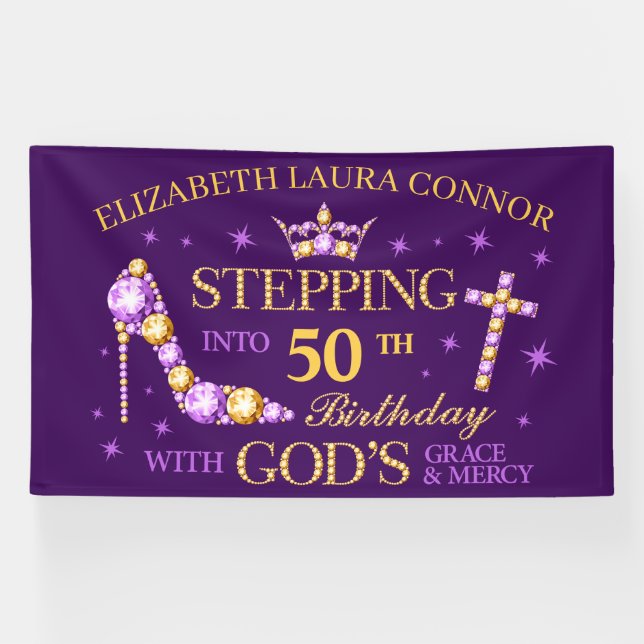 50. Geburtstag, meine Damen, christlich Banner (Horizontal)