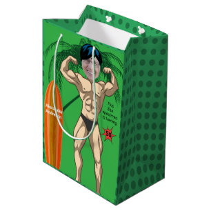 50. Geburtstag 💪 🤣 Mens Funny Bodybuilder Muscle Mittlere Geschenktüte