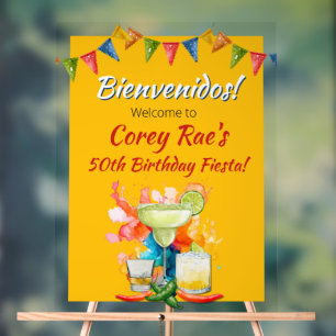 50. Geburtstag Mexikanische Fiesta Bienvenidos Wil Acrylschild