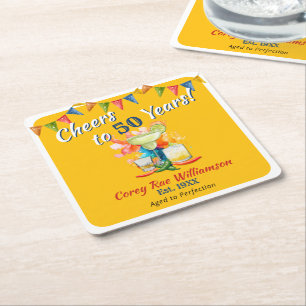 50. Geburtstag mexikanische Fiesta jubelt bis 50 J Rechteckiger Pappuntersetzer