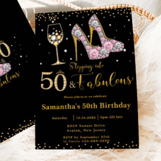 50. Geburtstag mit fabelhaften High Heels Einladung