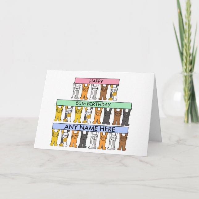 50. Geburtstag mit jedem Namen anpassen. Karte (Vorderseite)